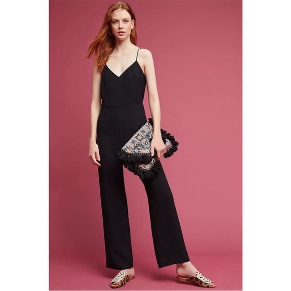By Anthropologie Black The Essential Slim Jumpsuit Women's Size US 4 - Picture 4 of 12